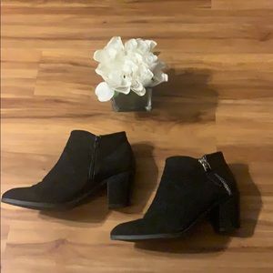 Faux Suede and Leather booties (NEVER WORN)